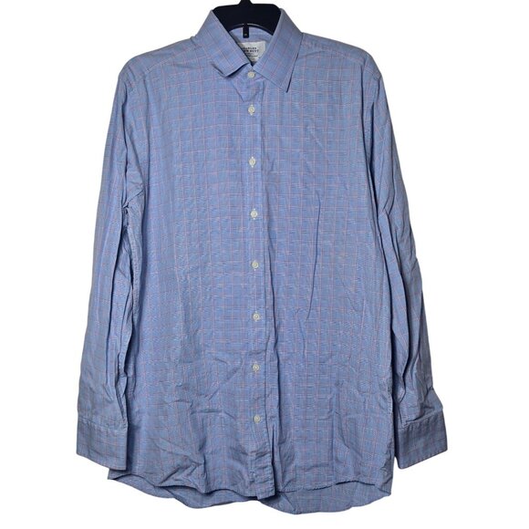 Charles Tyrwhitt Mens Plaid Slim Fit Button Front Dress Shirt Size 16.5 35 in - Picture 1 of 9